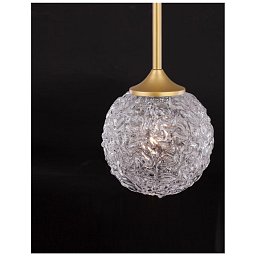 Obrázek pro produkt Závěsné svítidlo MIRANO čiré strukturované sklo a broušená zlatá ocel G9 1x5W 230V IP20 bez žárovky - NOVA LUCE