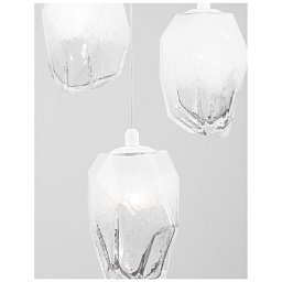 Obrázek pro produkt Závěsné svítidlo ICE bílé sklo s přechody a bílý kov G9 3x5W 230V IP20 bez žárovky - NOVA LUCE