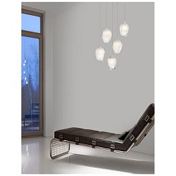 Obrázek pro produkt Závěsné svítidlo ICE bílé sklo s přechody a bílý kov G9 5x5W 230V IP20 bez žárovky - NOVA LUCE