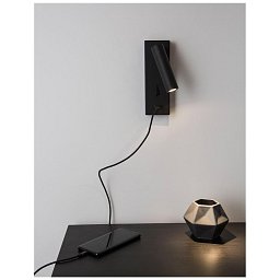 Obrázek pro produkt Bodové svítidlo FUSE černý hliník nastavitelné vypínač na těle - USB nabíjení LED Samsung 3W 3000K IP20 - NOVA LUCE