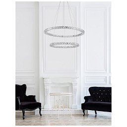 Obrázek pro produkt Závěsné svítidlo QUENTIN chromovaný hliník a K9 křišťál nastavitelné LED 60W 3500K IP20 - NOVA LUCE