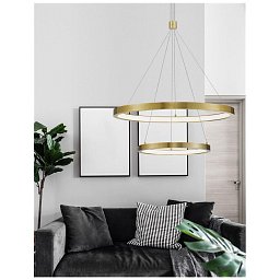 Obrázek pro produkt Závěsné svítidlo EMPATIA zlatý mosazný hliník a akryl LED 60W 230V 3000K IP20 stmívatelné - NOVA LUCE