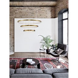 Obrázek pro produkt Závěsné svítidlo EMPATIA LED 108W 3000K mosaz 807+600+395x2000mm stmívatelné - NOVA LUCE