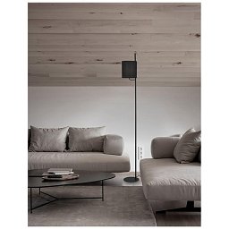 Obrázek pro produkt Stojací lampa YAMA černé stínidlo a černý hliník vypínač na těle E27 1x12W 230V IP20 bez žárovky - NOVA LUCE
