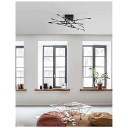 Obrázek pro produkt Stropní svítidlo RACCIO černý kov a akryl LED 48W 230V 3000K IP20 stmívatelné - NOVA LUCE