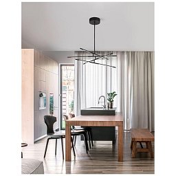 Obrázek pro produkt Závěsné svítidlo RACCIO černý kov a akryl LED 40W 230V 3000K IP20 stmívatelné - NOVA LUCE