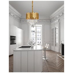 Obrázek pro produkt Závěsné svítidlo GRANE zlatý kov a křišťál E14 4x5W 230V IP20 bez žárovky - NOVA LUCE