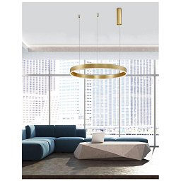 Obrázek pro produkt Závěsné svítidlo MOTIF zlatý mosazný hliník a akryl LED 48W 230V 3000K IP20 stmívatelné - NOVA LUCE