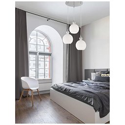 Obrázek pro produkt Závěsné svítidlo ODELL chromovaný hliník opálové sklo E14 3x5W 230V IP20 bez žárovky - NOVA LUCE