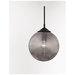 Obrázek pro produkt Závěsné svítidlo ATHENA kouřové šedé sklo matný černý kov E27 1x12W 230V IP20 bez žárovky - NOVA LUCE