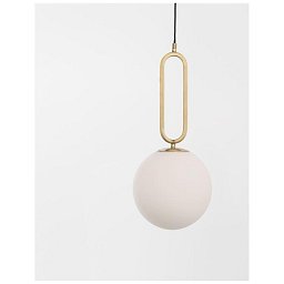 Obrázek pro produkt Závěsné svítidlo GRUS mosazný kov opálové sklo E27 1x12W 230V IP20 bez žárovky - NOVA LUCE