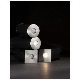 Obrázek pro produkt Venkovní zapuštěné svítidlo do země BANG nikl satén hliník LED 1W 3000K IP67 100-240V 42st. vč. driveru - NOVA LUCE
