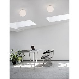 Obrázek pro produkt Stropní svítidlo NEVOSO opálové sklo a bílý kov E27 1x12W 230V IP20 bez žárovky - NOVA LUCE