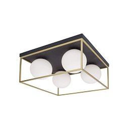 Obrázek pro produkt Stropní svítidlo JULIET mosaz a černý kov bílé opálové sklo E14 4x12W IP20 bez žárovky - NOVA LUCE