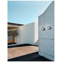 Obrázek pro produkt Venkovní nástěnné svítidlo AGOSTO černý hliník a akrylový difuzor LED 6W 3000K 100-240V 120st. IP54 - NOVA LUCE