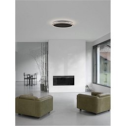 Obrázek pro produkt Stropní svítidlo WILLOW černá ocel a akryl D60x6cm LED 60W - NOVA LUCE