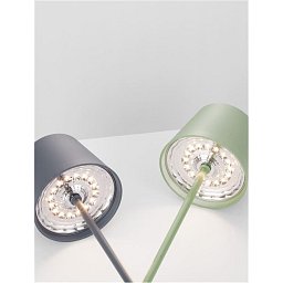 Obrázek pro produkt Venkovní stolní lampa SEINA šedý hliník a akryl LED 2W 2700K 5V DC IP54 vypínač na těle nabíjecí s PG základnou nebo USB C kabelem - NOVA LUCE