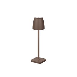 Obrázek pro produkt Venkovní stolní lampa COLT rezavě hnědý litý hliník a akryl LED 2W 3000K IP54 62st. 5V DC vypínač na těle USB kabel stmívatelné - NOVA LUCE