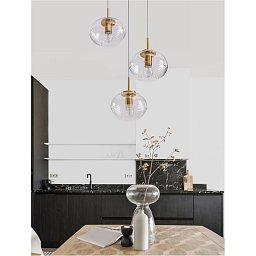 Obrázek pro produkt Závěsné svítidlo MAEVE čiré sklo bílý kabel mosazný zlatý kov E27 3x12W 230V IP20 bez žárovky - NOVA LUCE