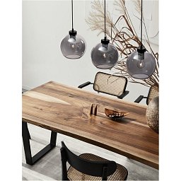 Obrázek pro produkt Závěsné svítidlo PALMER kouřové sklo černý kabel černá kovová základna E27 3x12W 230V IP20 bez žárovky - NOVA LUCE