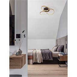 Obrázek pro produkt Stropní svítidlo ELIZE černá a mosazná zlatá ocel, hliník a silikon LED 28W 230V 3000K IP20 stmívatelné - NOVA LUCE