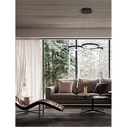 Obrázek pro produkt Závěsné svítidlo MAGNUS černý hliník a akryl LED 28W 230V 3000K IP20 stmívatelné - NOVA LUCE