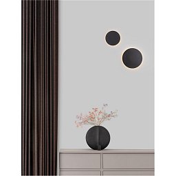 Obrázek pro produkt Nástěnné svítidlo CYRCLE černý hliník a akryl LED 22.5W 230V 3000K IP20 - NOVA LUCE
