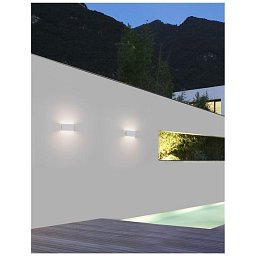 Obrázek pro produkt Venkovní nástěnné svítidlo MILE bílý hliník a sklo LED 2x5W 3000K 100-240V 102st. IP54 světlo nahoru a dolů - NOVA LUCE
