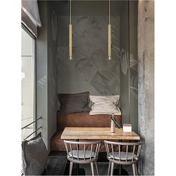 Obrázek pro produkt Závěsné svítidlo NORWAY zlatý hliník zlatý kabel E27 1x12W 230V IP20 bez žárovky - NOVA LUCE