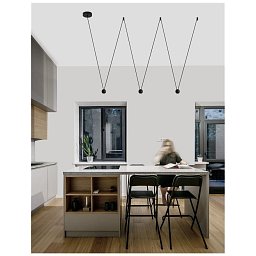 Obrázek pro produkt Závěsné svítidlo NOCCI černý hliník černý kabel LED 3x4.5W 230V 3000K IP20 - NOVA LUCE