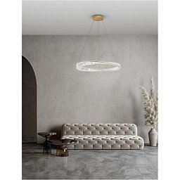 Obrázek pro produkt Závěsné svítidlo AURELIA zlatý kov a křišťál LED 45W 230V 3500K IP20 stmívatelné - NOVA LUCE