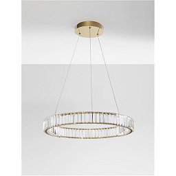 Obrázek pro produkt Závěsné svítidlo AURELIA zlatý kov a křišťál LED 40W 230V 3500K IP20 stmívatelné - NOVA LUCE