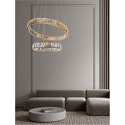 Obrázek pro produkt Závěsné svítidlo AURELIA zlatý kov a křišťál LED 46W 230V 3500K IP20 stmívatelné - NOVA LUCE