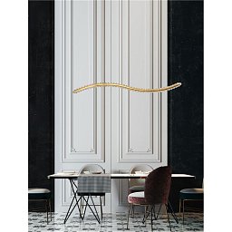Obrázek pro produkt Závěsné svítidlo AURELIA zlatý kov a křišťál LED 40W 230V 3500K IP20 stmívatelné - NOVA LUCE