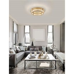 Obrázek pro produkt Stropní svítidlo AURELIA zlatý kov a křišťál LED 19W 230V 3500K IP20 stmívatelné - NOVA LUCE