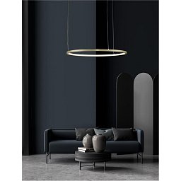 Obrázek pro produkt Závěsné svítidlo TARQUIN broušený zlatý hliník a akryl LED 36W 230V 3000K IP20 stmívatelné - NOVA LUCE