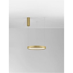 Obrázek pro produkt Závěsné svítidlo PERRINE kartáčovaný zlatý hliník a akryl LED 30W 230V 3000K IP20 stmívatelné - NOVA LUCE