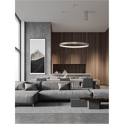 Obrázek pro produkt Závěsné svítidlo PERRINE šampaň stříbrný hliník a akryl LED 42W 230V 3000K IP20 stmívatelné - NOVA LUCE