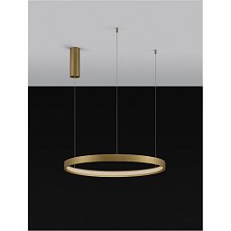 Obrázek pro produkt Závěsné svítidlo PERRINE kartáčovaný zlatý hliník a akryl LED 42W 230V 3000K IP20 stmívatelné - NOVA LUCE