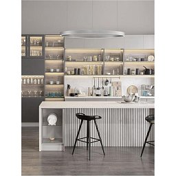 Obrázek pro produkt Závěsné svítidlo ELOWEN broušený šampaň stříbrný hliník a silikon LED 100W 3000K stmívatelné - NOVA LUCE