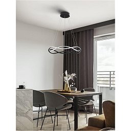 Obrázek pro produkt Závěsné svítidlo JINAL LED závěsné svítidlo černý kov, hliník a silikon 3000K 40W IP20 stmívatelné - NOVA LUCE
