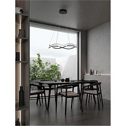 Obrázek pro produkt Závěsné svítidlo JINAL LED závěsné svítidlo černý kov, hliník a silikon 3000K 55W IP20 stmívatelné - NOVA LUCE