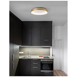 Obrázek pro produkt Stropní svítidlo RANDO THIN kartáčovaný zlatý hliník a akryl LED 50W 230V 3000K IP20 stmívatelné - NOVA LUCE