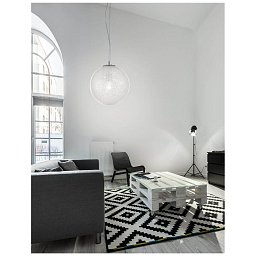 Obrázek pro produkt Závěsné svítidlo FROZEN čiré sklo a akryl uvnitř chromovaný hliník E27 1x12W IP20 bez žárovky - NOVA LUCE
