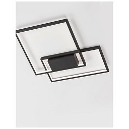 Obrázek pro produkt Stropní svítidlo PORTO černá ocel hliník a akryl LED 30W 230V 3000K IP20 stmívatelné - NOVA LUCE