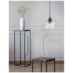 Obrázek pro produkt Závěsné svítidlo DEVON čiré sklo hnědá kovová základna hnědý kabel E14 1x5W IP20 bez žárovky - NOVA LUCE