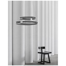 Obrázek pro produkt Závěsné svítidlo TORRENTE černý hliník a akryl nastavitelné LED 55W 230V 3000K IP20 stmívatelné - NOVA LUCE