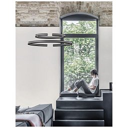 Obrázek pro produkt Závěsné svítidlo TORRENTE černý hliník a akryl nastavitelné LED 93W 230V 3000K IP20 stmívatelné - NOVA LUCE
