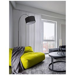 Obrázek pro produkt Stojací lampa SAMA černé stínidlo černá hliníková základna E27 1x12W 230V IP20 bez žárovky - NOVA LUCE