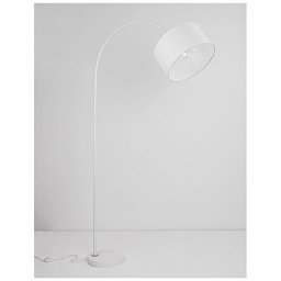Obrázek pro produkt Stojací lampa SAMA bílé stínidlo bílá hliníková základna E27 1x12W 230V IP20 bez žárovky - NOVA LUCE